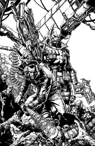 WALKING DEAD DELUXE #124 CVR E DAVID FINCH YOUNGBLOOD TEAM UP B&W VIRGIN VAR (MR)