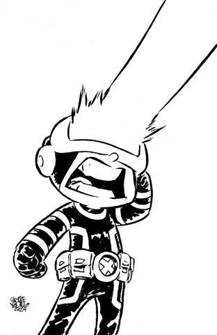 X-MEN #35 SKOTTIE YOUNG'S BIG MARVEL VIRGIN BLACK AND WHITE VARIANT [FHX] 1:50