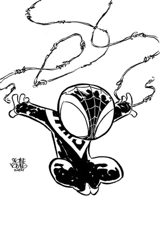 MILES MORALES: SPIDER-MAN #21 SKOTTIE YOUNG'S BIG MARVEL VIRGIN BLACK AND WHITE VARIANT [BH] 1:50