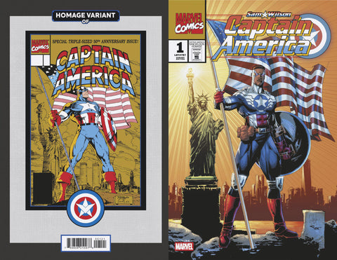 SAM WILSON  CAPTAIN AMERICA #1 WHILCE PORTACIO CAPTAIN AMERICA SAM WILSON HOMAGE VARIANT
