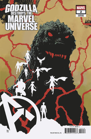 GODZILLA DESTROYS THE MARVEL UNIVERSE #2 ANDREA SORRENTINO VARIANT 1:25