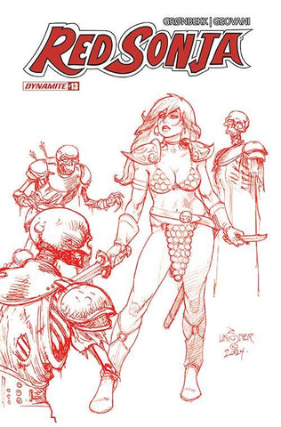 RED SONJA 2023 #13 CVR Q FOC 10 COPY LINSNER FIERY RED LINE