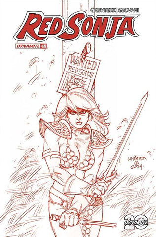 RED SONJA 2023 #14 CVR Q 10 COPY FOC INCV LINSNER FIERY RED