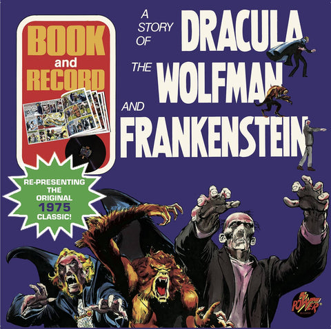 DRACULA WOLFMAN & FRANKENSTEIN GOLD METALLIC LP W/BOOK