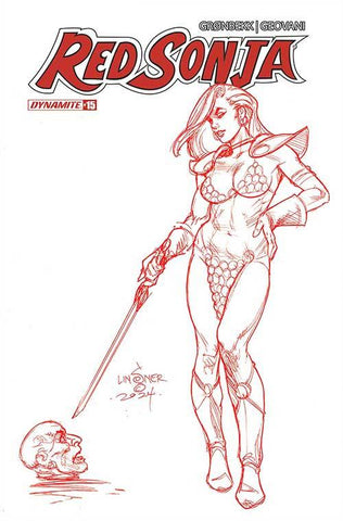 RED SONJA 2023 #15 CVR Q 10 COPY FOC INCV LINSNER FIERY RED