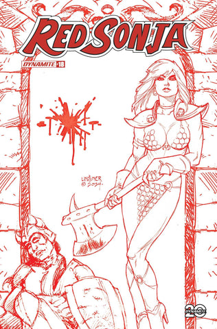 RED SONJA 2023 #18 CVR P 10 COPY FOC INCV LINSNER FIERY RED