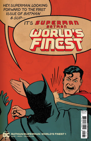 BATMAN SUPERMAN WORLDS FINEST #1 CVR G INC 1:25 CHIP ZDARSKY SUPERMAN SLAP BATTLE CARD STOCK VAR