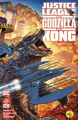 JUSTICE LEAGUE VS GODZILLA VS KONG #1 (OF 7) CVR A DREW JOHNSON WRAPAROUND CVR