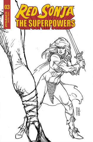 RED SONJA THE SUPERPOWERS #3 10 COPY LINSNER B&W INCV