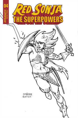 RED SONJA THE SUPERPOWERS #4 20 COPY LINSNER B&W INCV