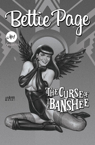 BETTIE PAGE & CURSE OF THE BANSHEE #1 50 COPY LINSNER B&W IN