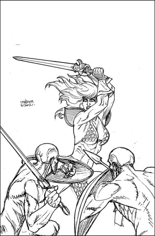 INVINCIBLE RED SONJA #2 50 COPY LINSNER LINE ART VIRGIN INCV