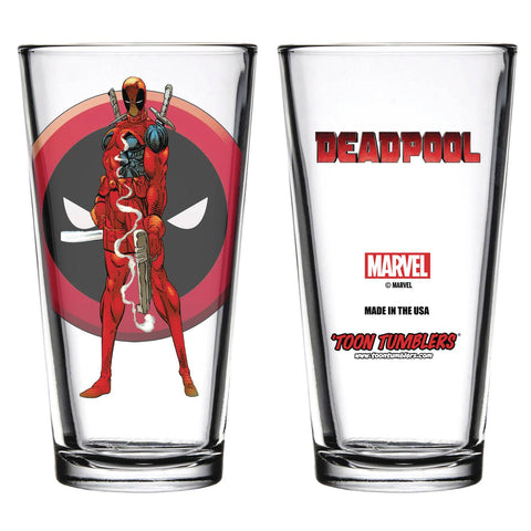 TOON TUMBLERS SERIES 3 DEADPOOL CLEAR PINT GLASS