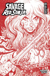 SAVAGE RED SONJA #1 CVR N 10 COPY FOC INCV ADAMS FIERY RED LINE ART