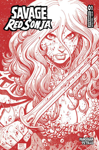 SAVAGE RED SONJA #1 CVR N 10 COPY FOC INCV ADAMS FIERY RED LINE ART
